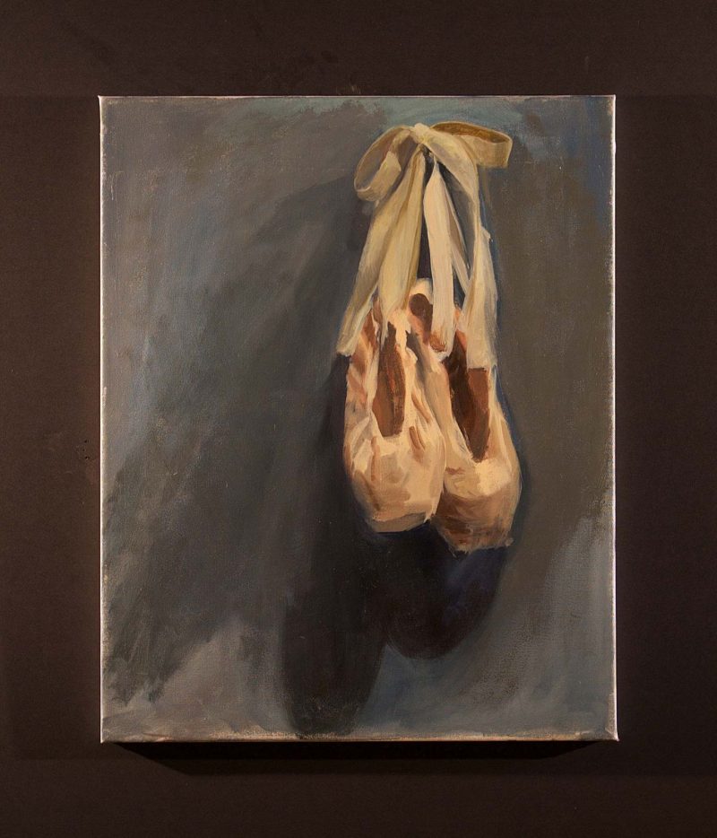 Pointe Shoe Oil Painting by Marie Frances