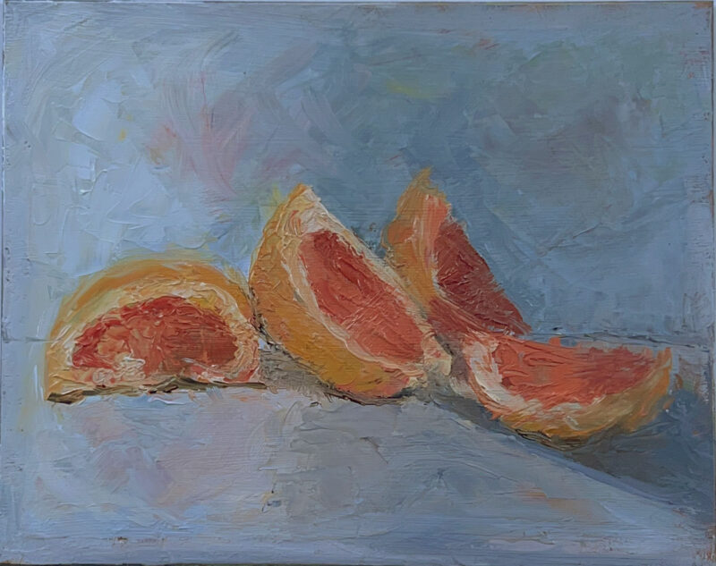 Oil Paintings - Ruby Red Grapefruit by Marie Frances
