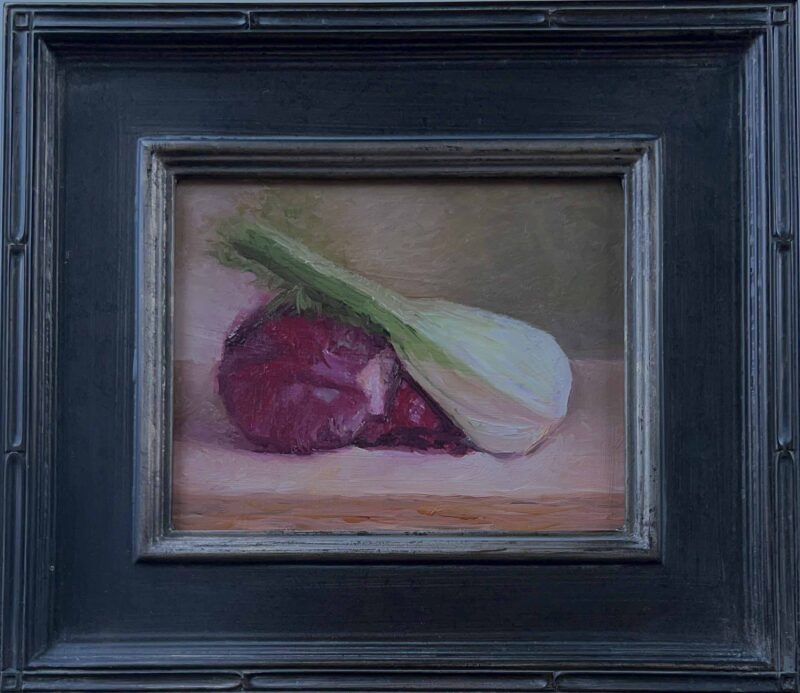 Red Cabbage and Fennel Oil Painting by Marie Frances