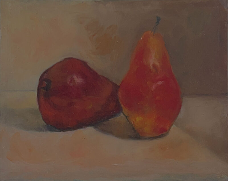 Oil Painting on Panel - Two Pears by Marie Frances