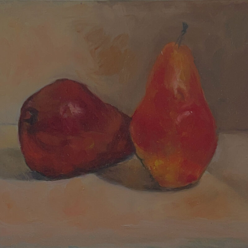 Two Pears Oil Painting by Marie Frances