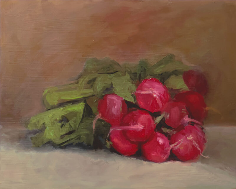 Dining Wall Decor - Radishes Oil Painting by Marie Frances