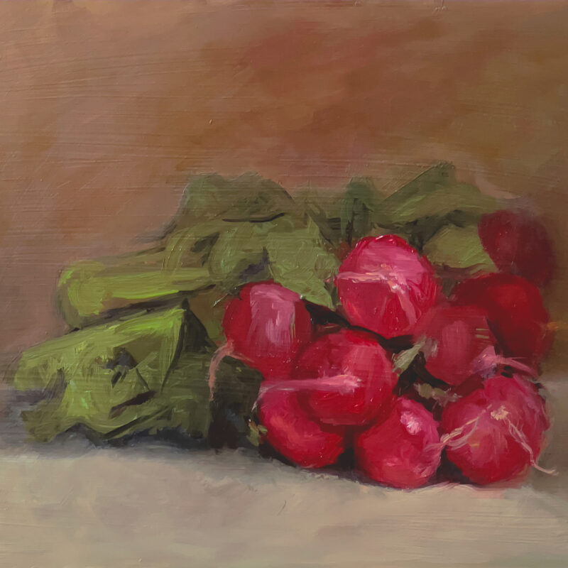 Dining Wall Decor - Radishes Oil Painting by Marie Frances
