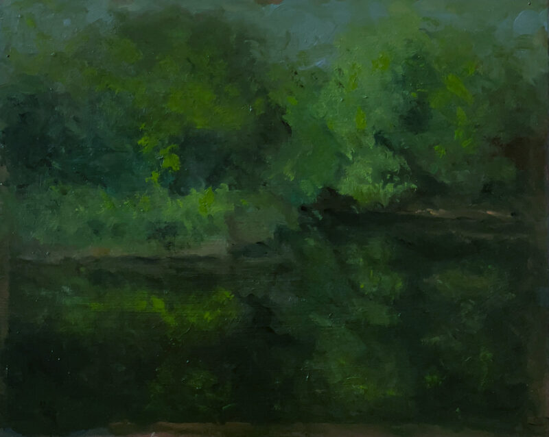 Landscape Painting - Lake at Dusk by Marie Frances Fine Art