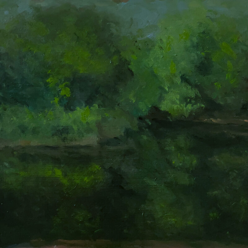 Landscape Painting - Lake at Dusk by Marie Frances Fine Art