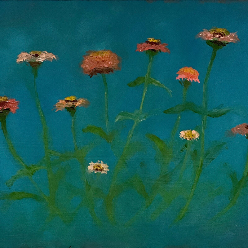 Wildflower Painting - Dancing Zinnias by Marie Frances