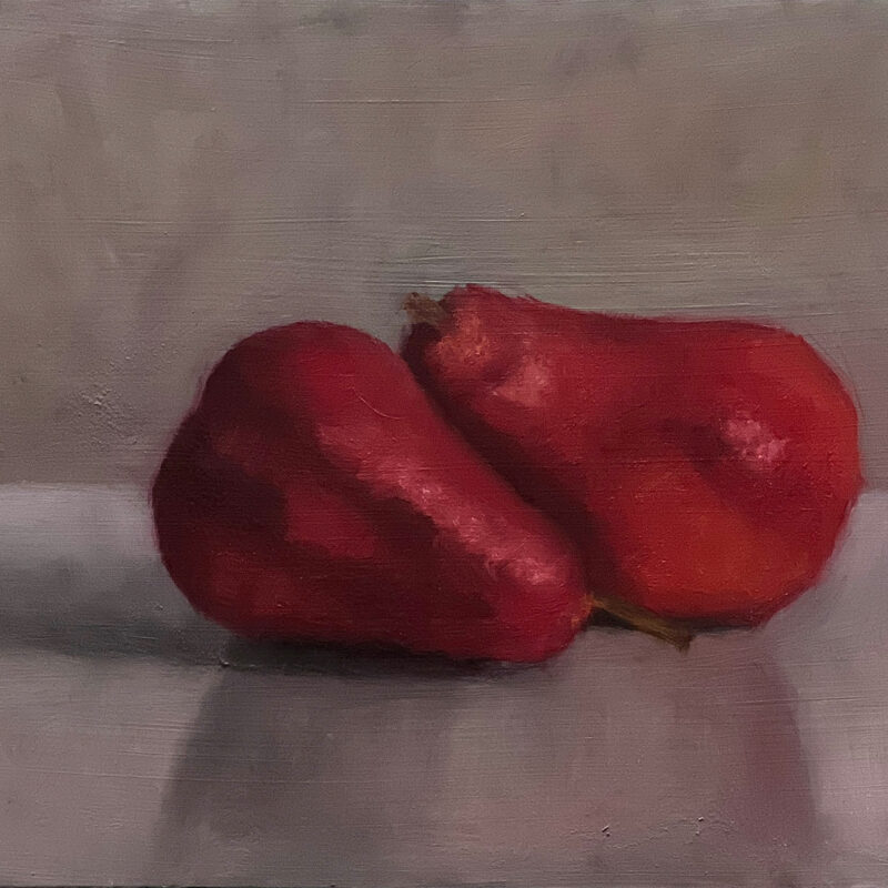 Still Life Painting - Two Red Pears by Marie Frances