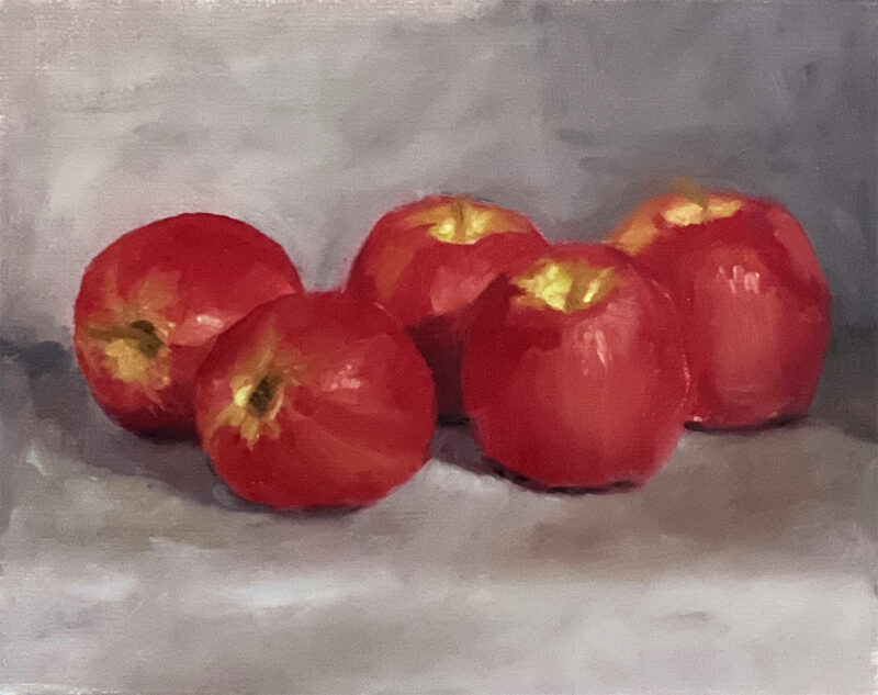 Original Painting - Pink Lady Apples by Marie Frances