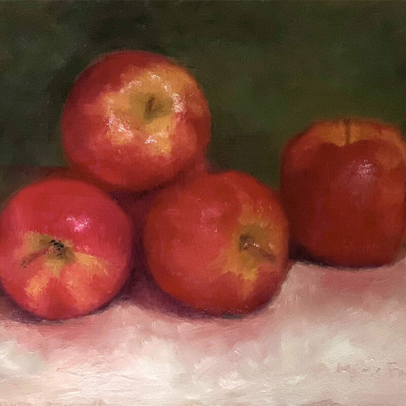 Still Life Oil Painting - Apples by Marie Frances