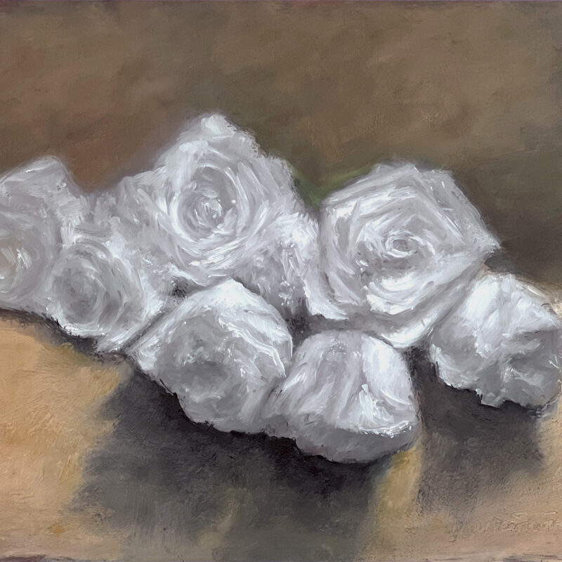 Roses Oil Painting - Peaceful Roses by Marie Frances Fine Art