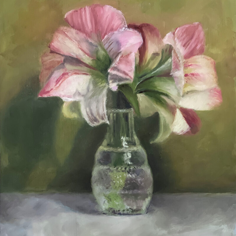 Floral Painting - Pink Amaryllis by Marie Frances Fine Art