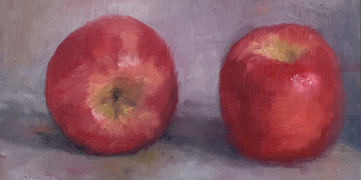 Original Painting - Apples by Marie Frances Fine Art