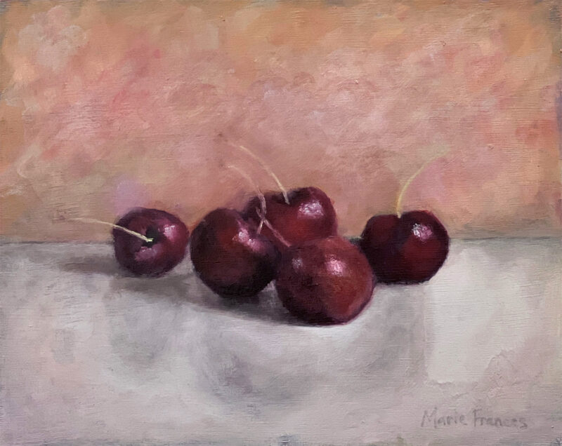 Original Painting - Cherries by Marie Frances Fine Art