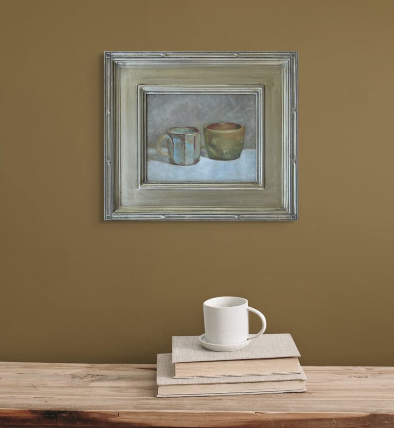 Dining Wall Art - Mug and Bowl Oil Painting by Marie Frances