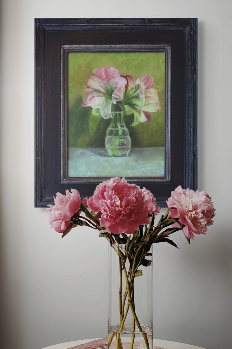 Floral Painting - Pink Amaryllis by Marie Frances Fine Art