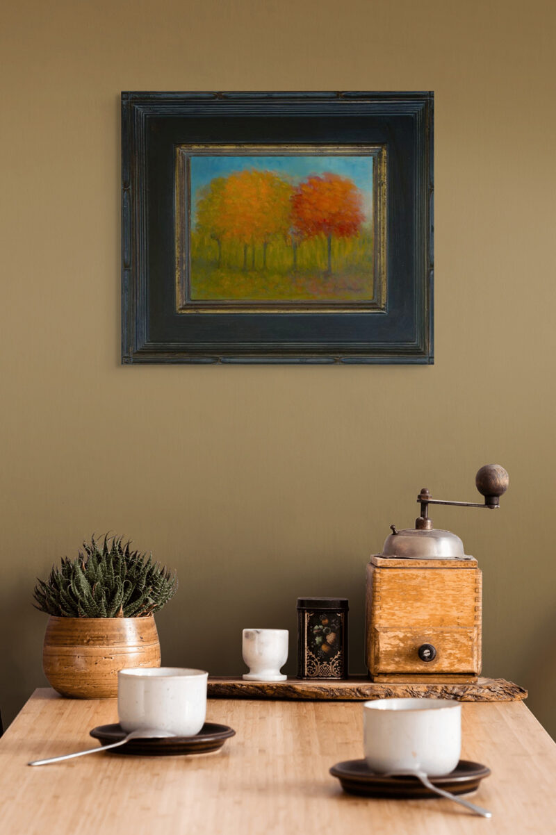 Fall Landscape Painting - Autumn's Glow Oil Painting by Marie Frances