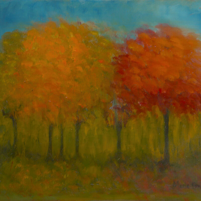 Fall Landscape Painting - Autumn's Glow Oil Painting by Marie Frances