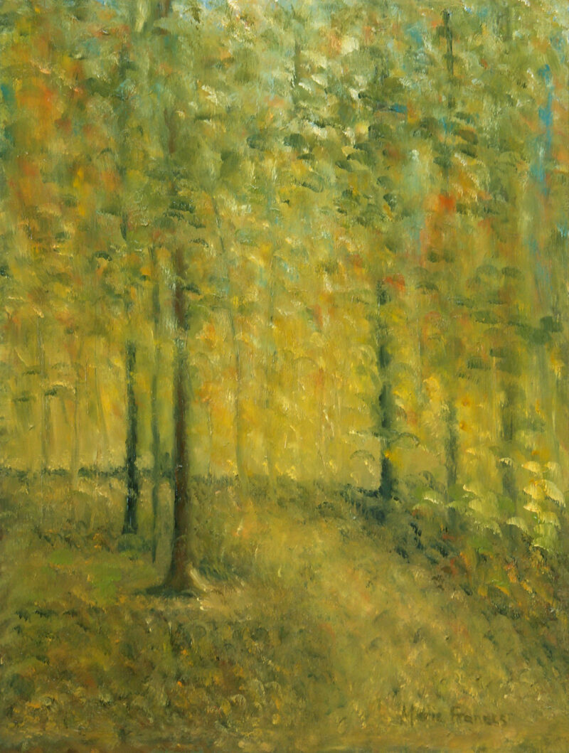 Nature Art - Golden Hush Oil Painting by Marie Frances