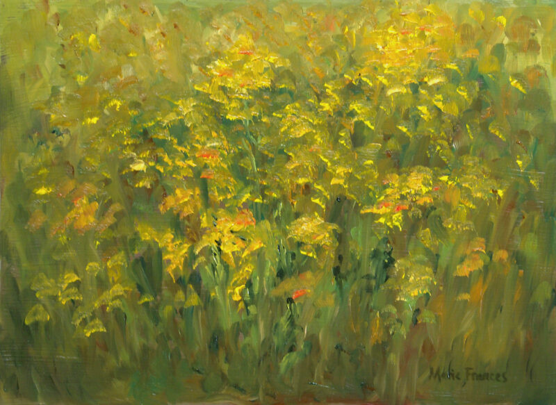 Landscape Art - Pollinator's Paradise Oil Painting by Marie Frances