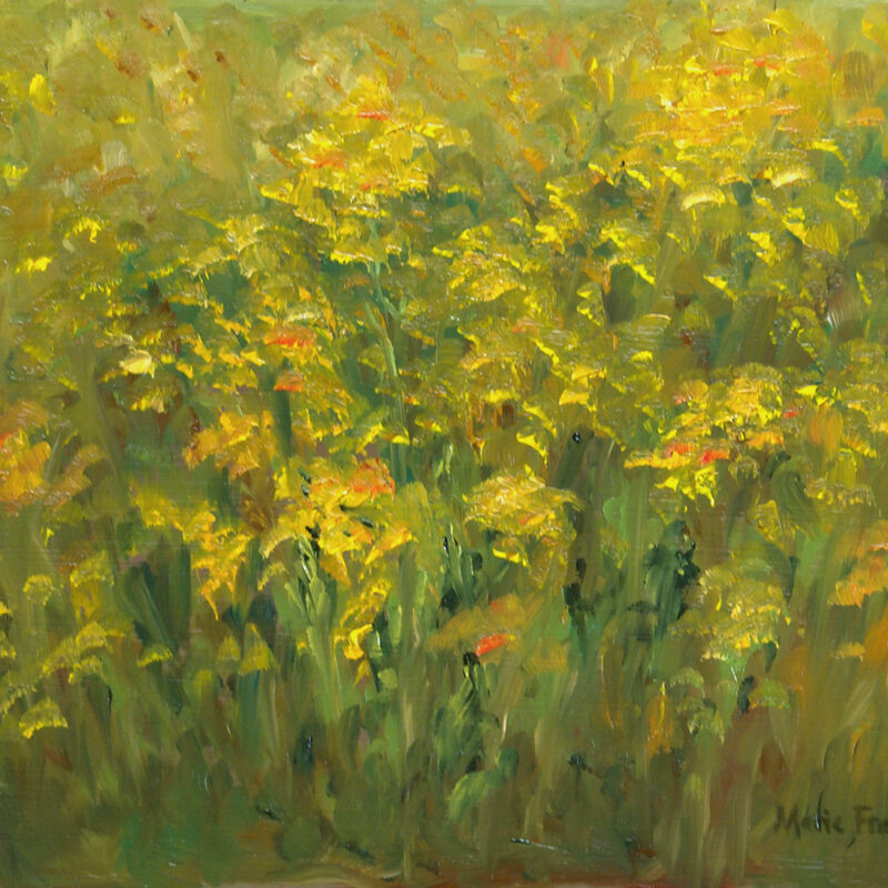 Landscape Art - Pollinator's Paradise Oil Painting by Marie Frances