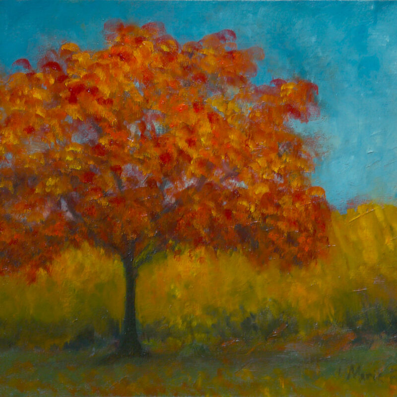 Landscape Painting - Autumn's Cheerful Embrace by Marie Frances