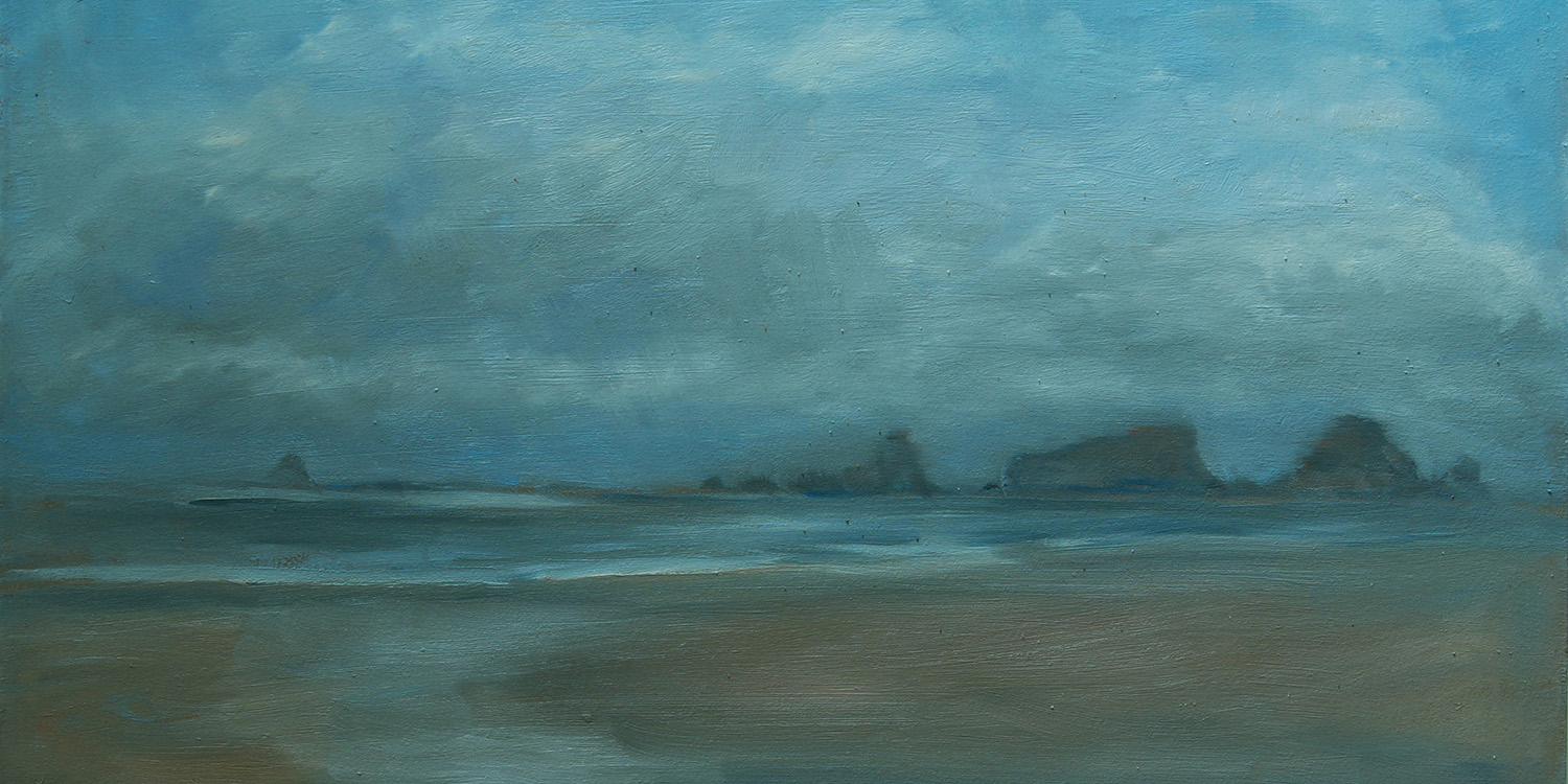 Seaside Painting - Cloudy Day at Cannon Beach by Marie Frances