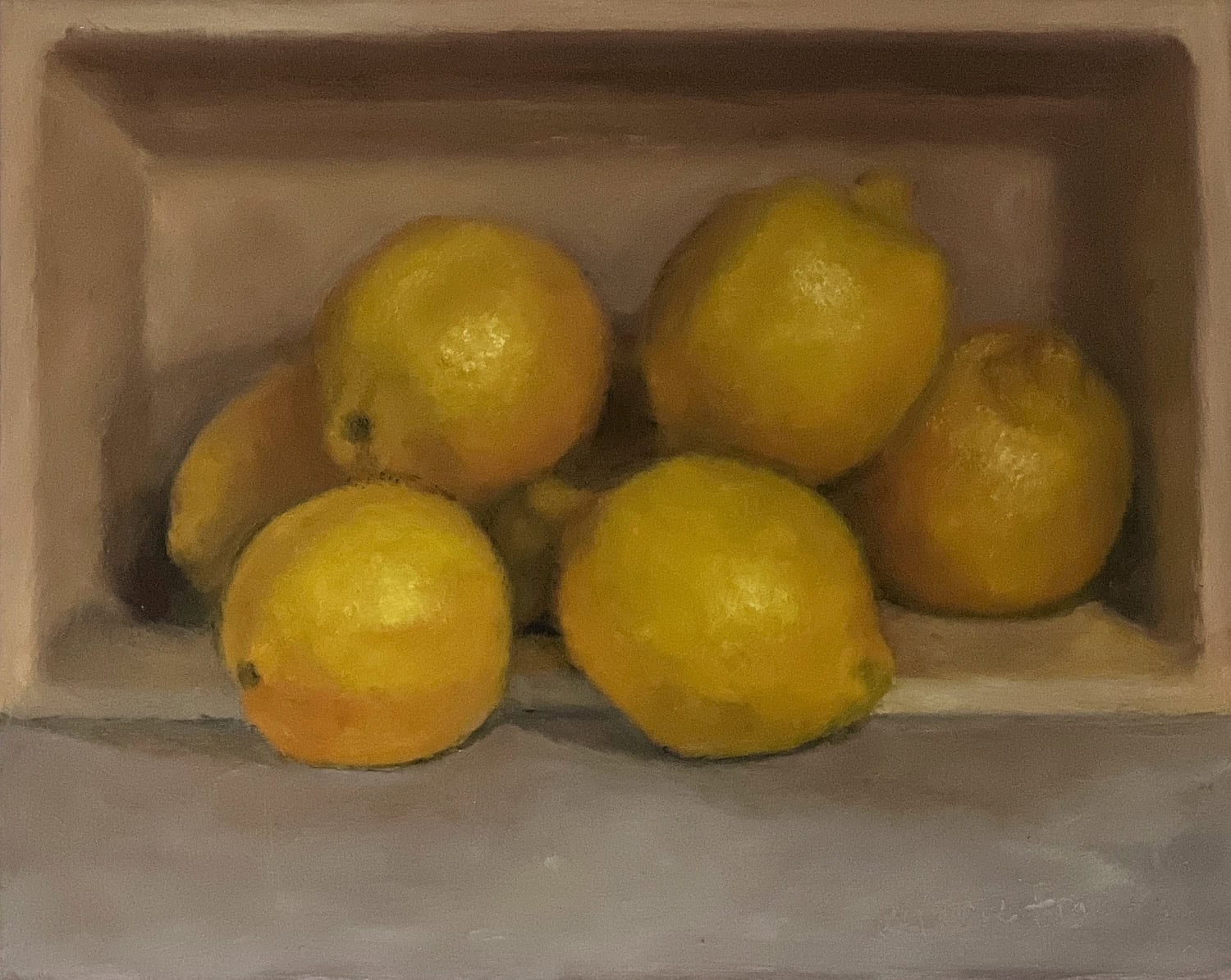 Lemons in Bread Pan by Marie Frances