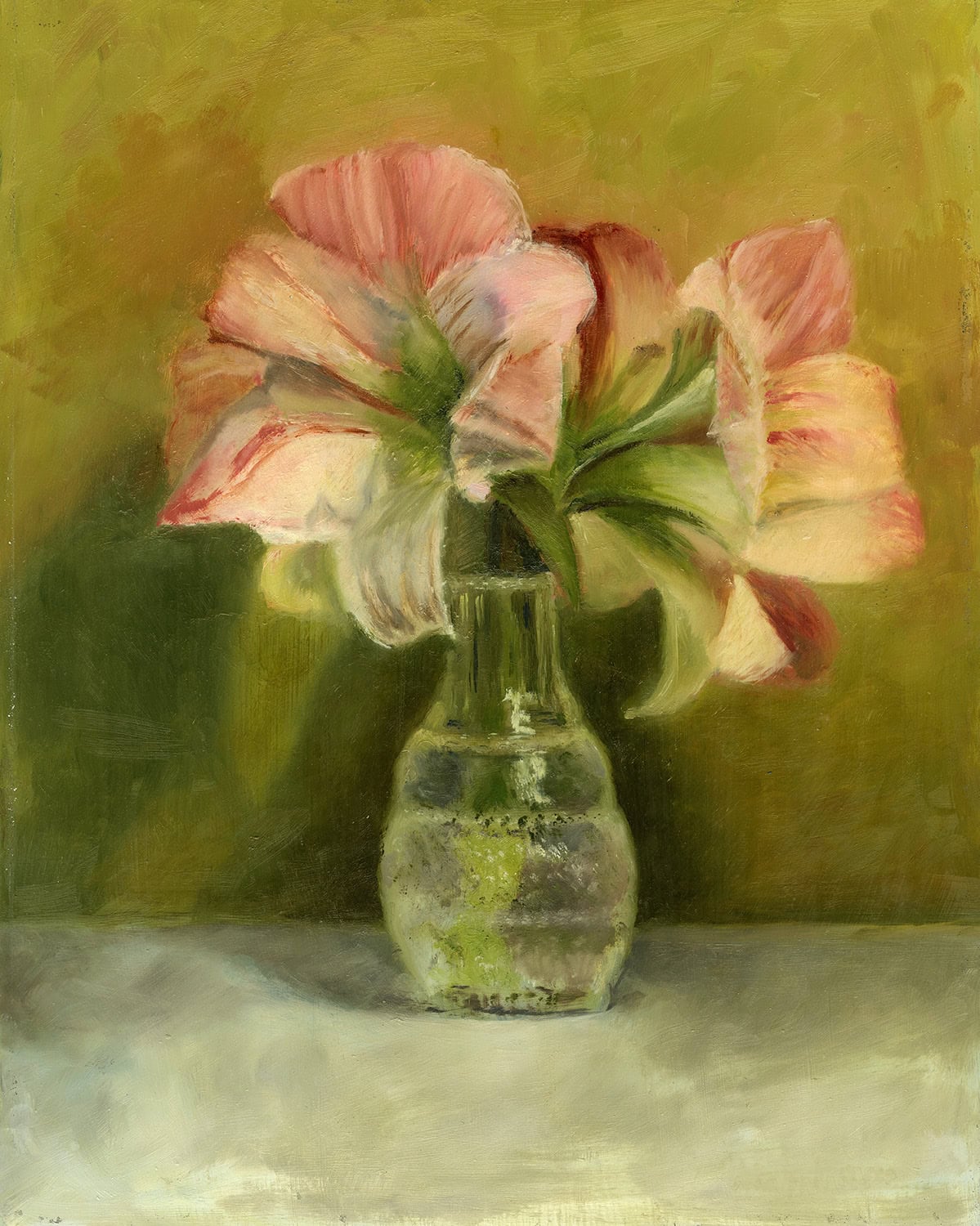 Pink Amaryllis in Vase by Marie Frances